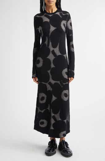 Laatia Unikko Long Sleeve Rib Wool Blend Sweater Dress