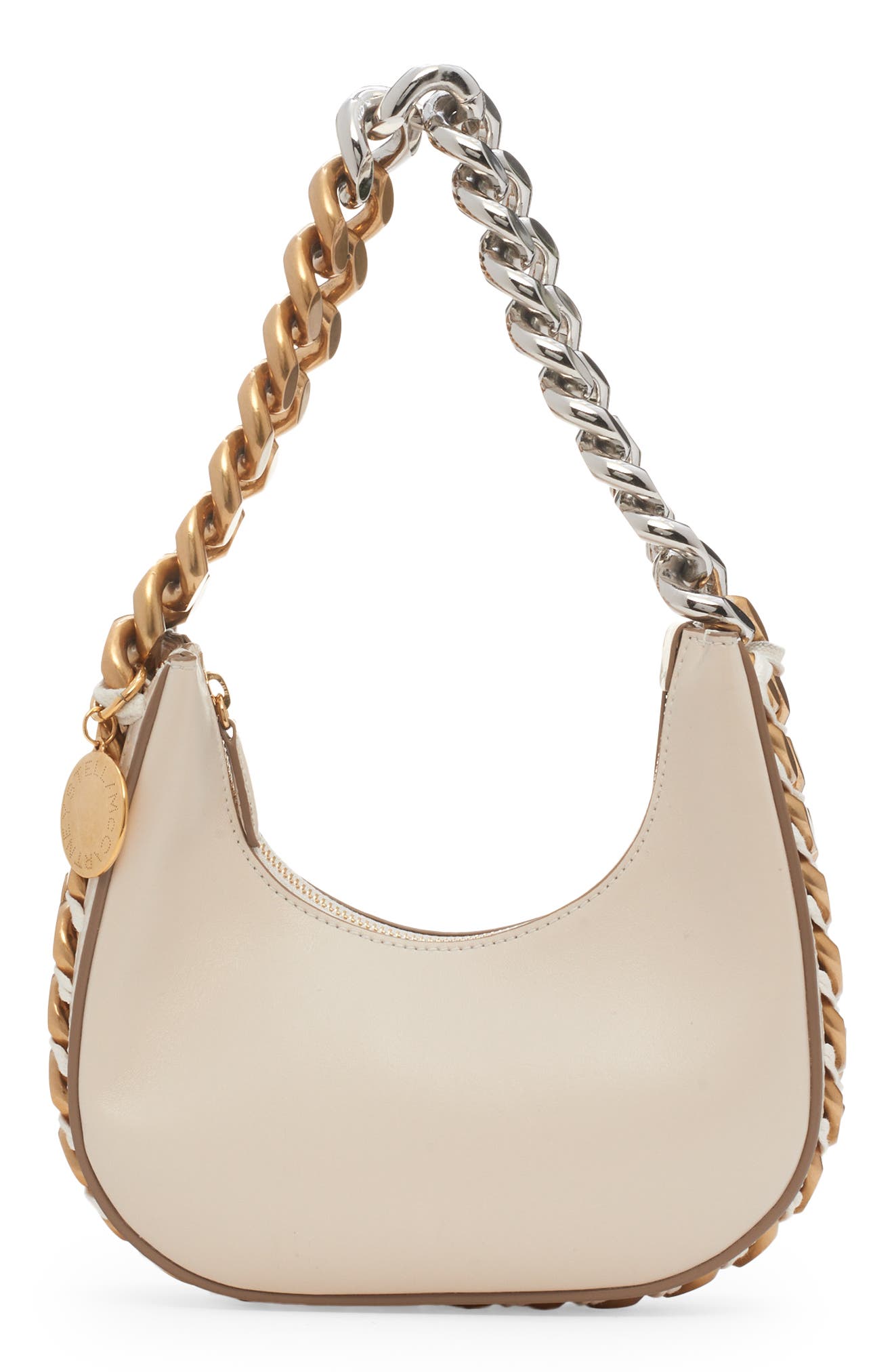 Stella McCartney Frayme Faux Leather Hobo Bag, Main, color, 