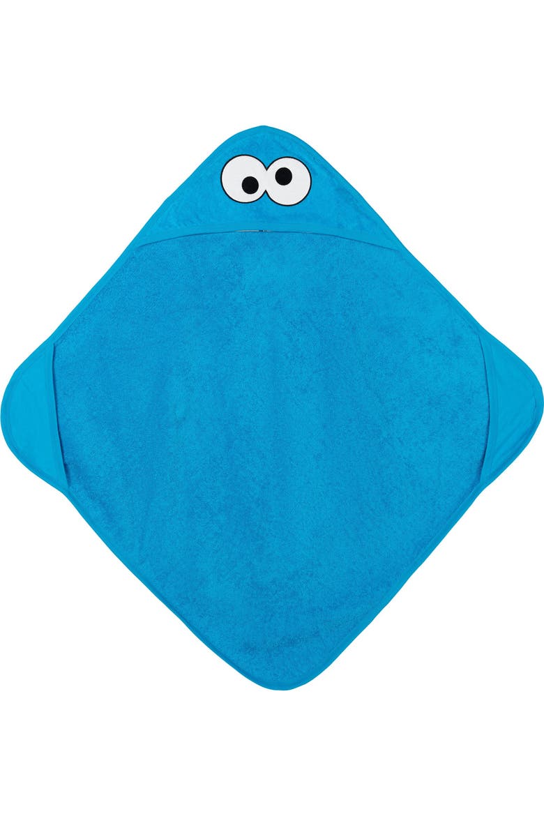 Hooded Towel, Alternate, color, Cookie Monster Blue
