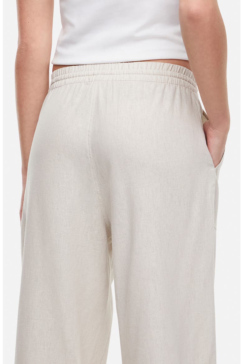 Drawstring Linen Blend Ankle Wide Leg Pants, Alternate, color, PUMICE STONE