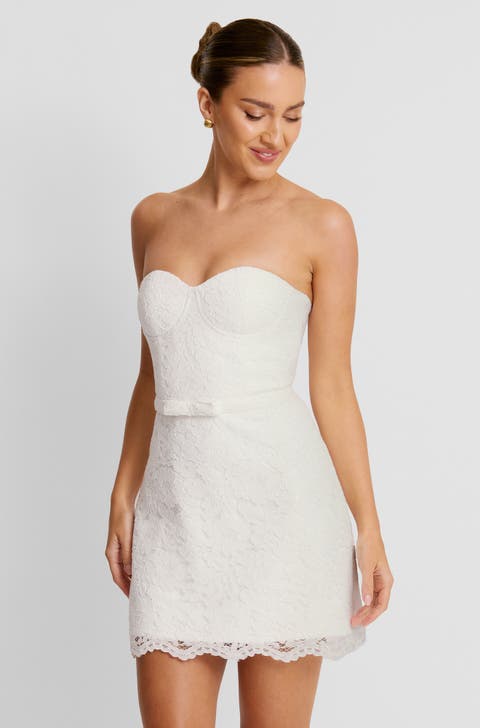 Lace Bandeau Corset Mini Dress