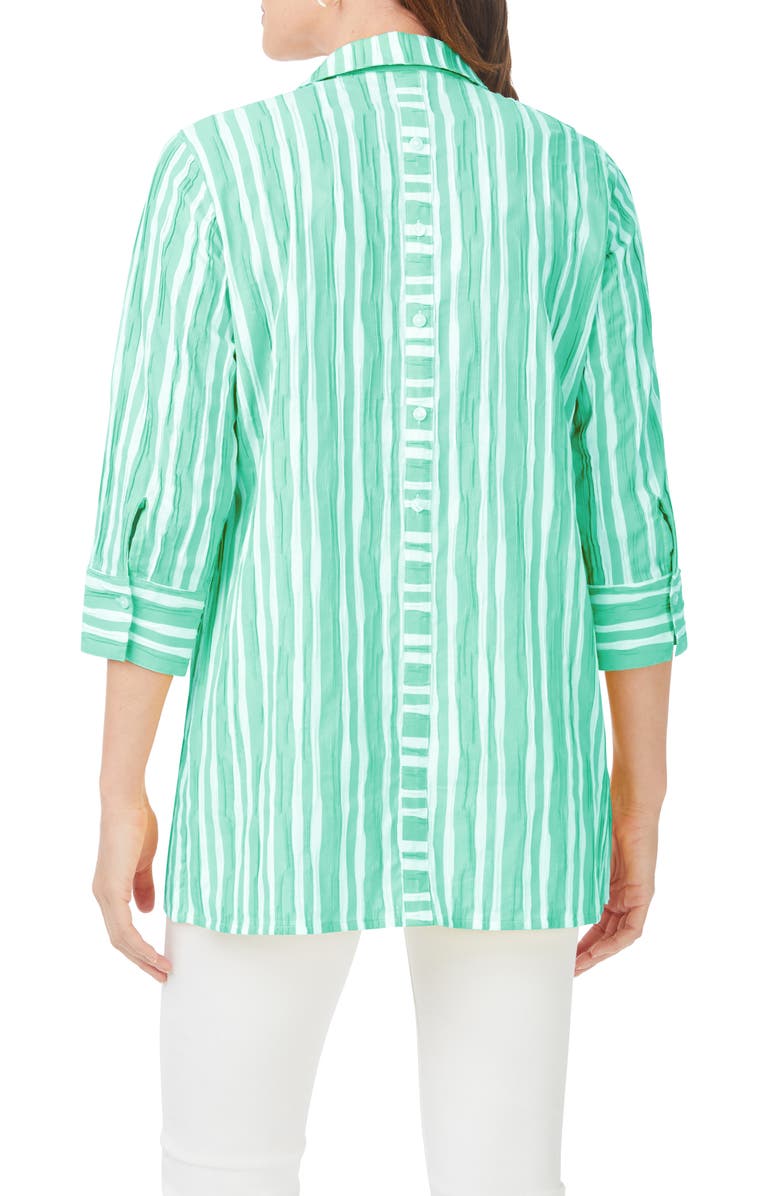 Foxcroft Pamela Crinkle Beach Stripe Blouse, Alternate, color, 
