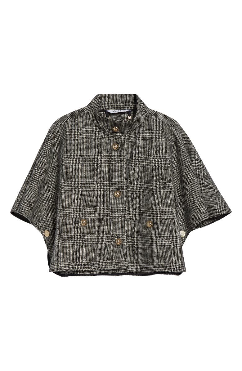 Max Mara Aeuro Glen Plaid Convertible Cashmere Cape, Alternate, color, Tawny Bronze Brown