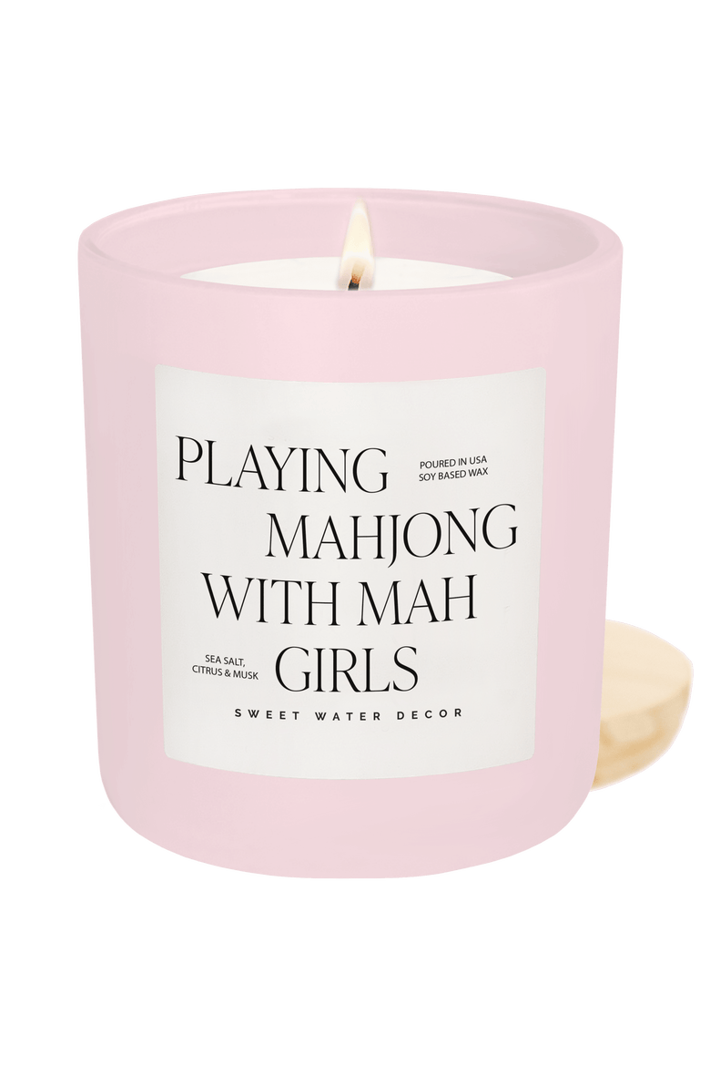 Playing Mahjong with Mah Girls 15 oz Soy Candle, Main, color, Mahjong
