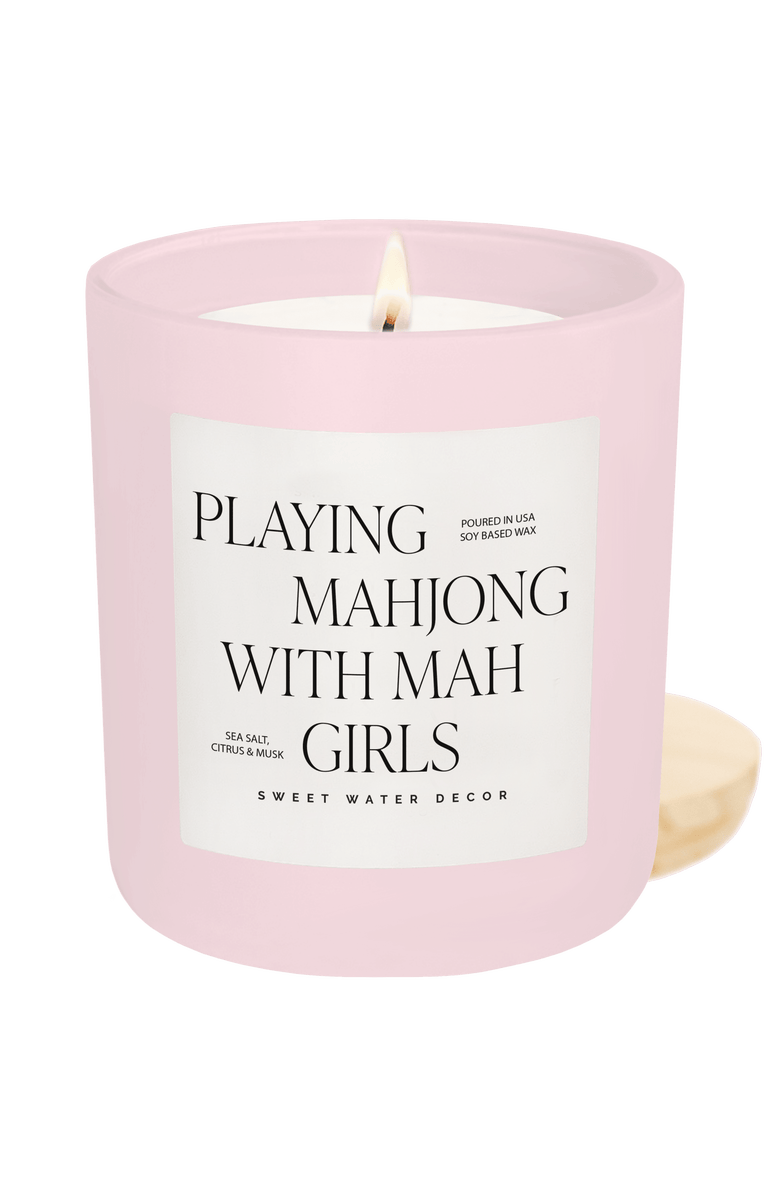 SWEET WATER DECOR Playing Mahjong with Mah Girls 15 oz Soy Candle, Main, color, Mahjong