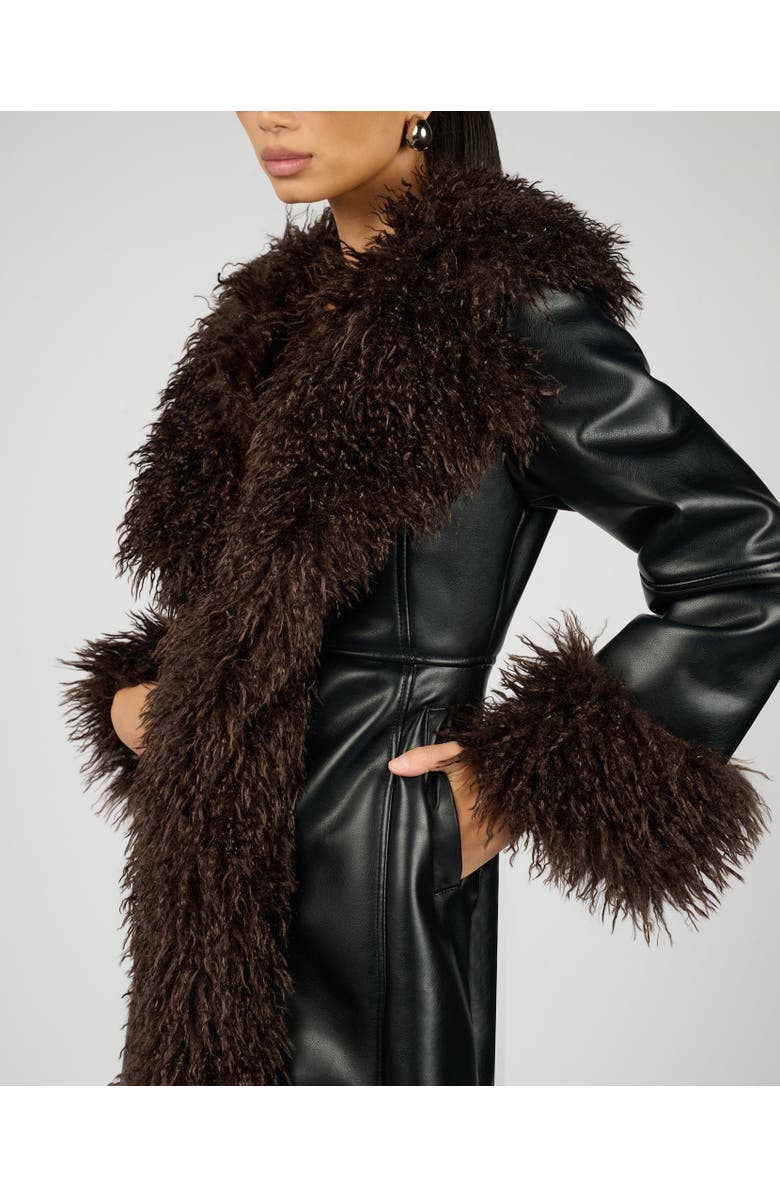 WeWoreWhat Penny Lane Coat, Alternate, color, Black/Brown