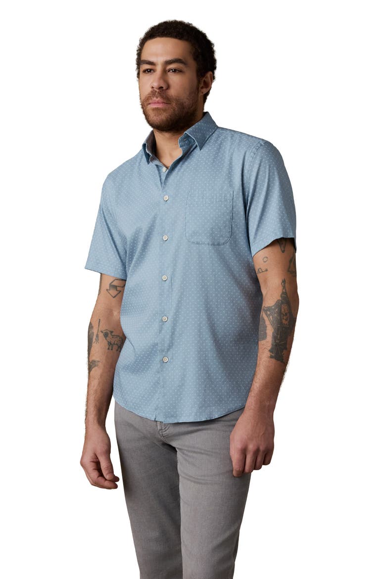 Movement Monterrey Short Sleeve Button-Up Shirt, Alternate, color, TEAL SHELL BEACH