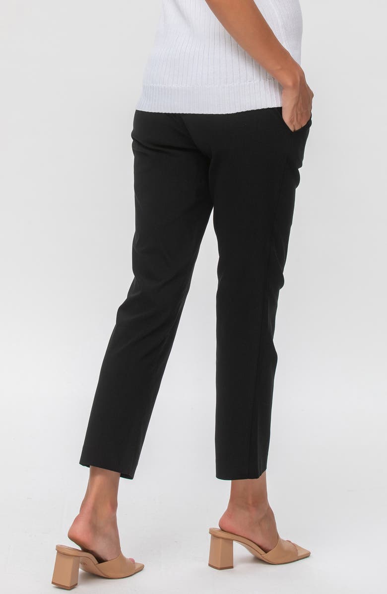 PIETRO BRUNELLI MATERNITY Slim Fit Crop Maternity Pants, Alternate, color, Black
