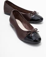 Forever & Always Shoes Rayne Cap Toe Leather Ballet Flat