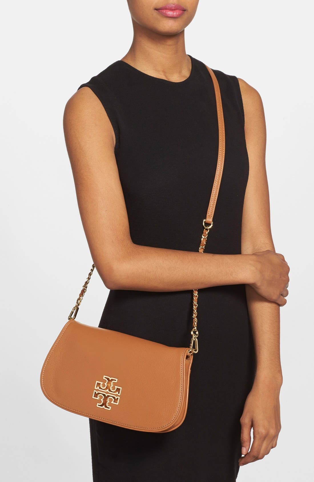 Tory Burch 'Britten' Leather Clutch, Alternate, color, 