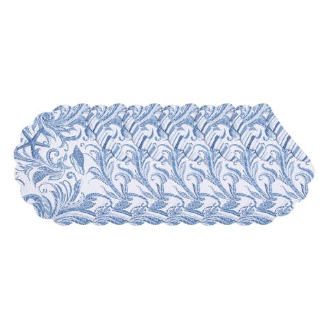 Tidal Waves Round Set of 6 Placemats  17"