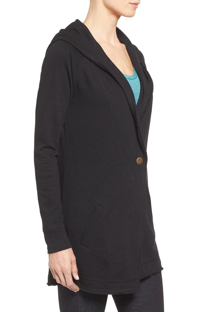 Caslon<sup>®</sup> Raw Edge Hooded Knit Jacket, Alternate, color, 