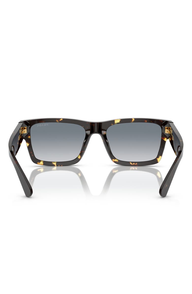 Prada 53mm Rectangular Polarized Sunglasses, Alternate, color, Grey Flash