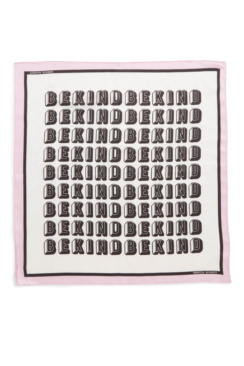 Be Kind Silk Bandana Scarf, Alternate, color, BLACK