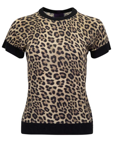 Leopard Womens Knit Sweater