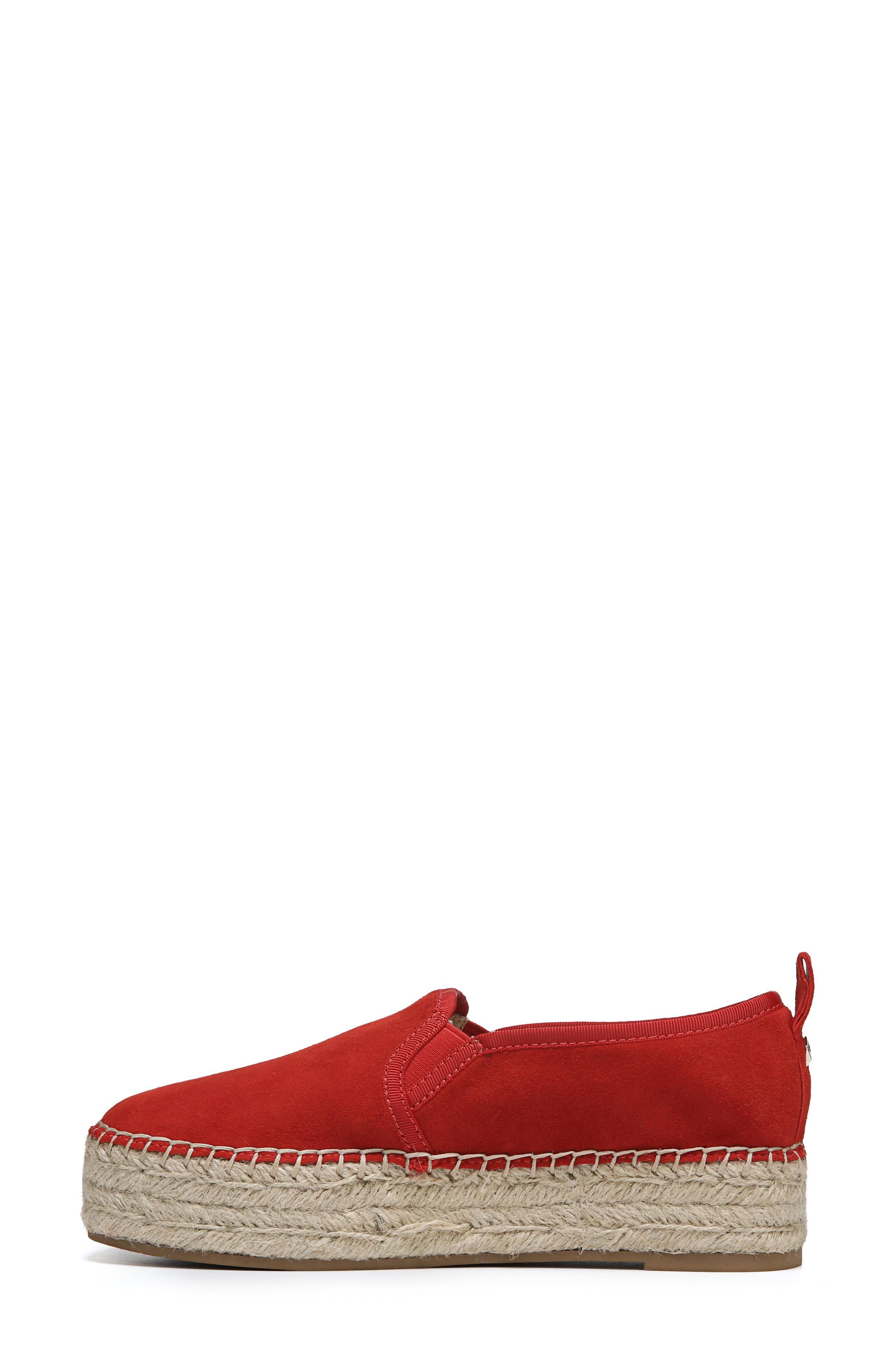 'Carrin' Espadrille Flat, Alternate, color, CANDY RED SUEDE