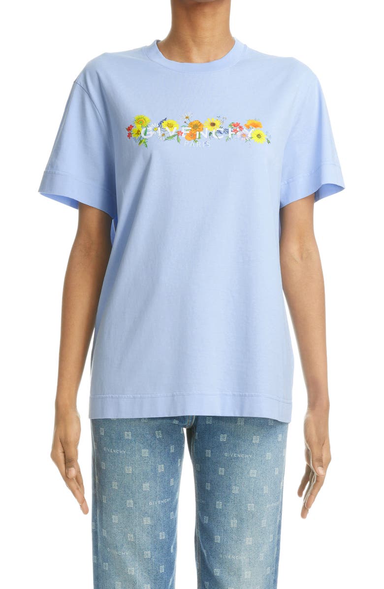 Givenchy 4G Peace Flowers Graphic Tee, Main, color, 