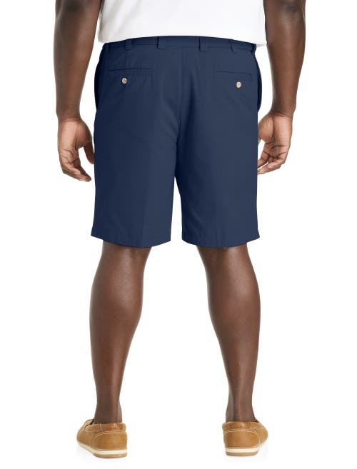 Harbor Bay By Dxl Big & Tall Waist-relaxer Cotton Shorts In Navy