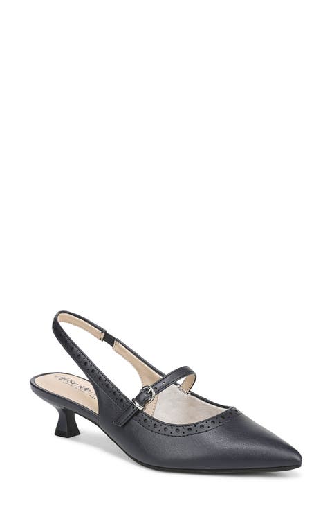 Marilyn Slingback Pointed Toe Kitten Heel Pump (Women)