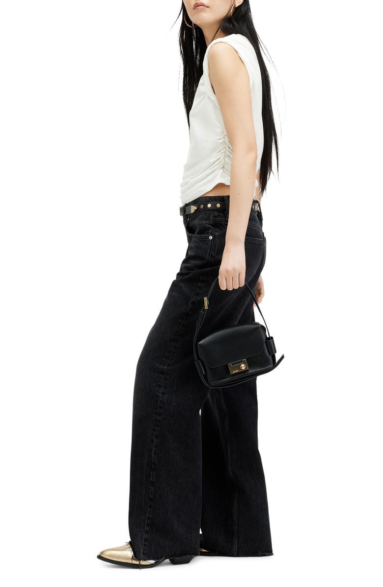 AllSaints West Side Ruched Tank, Alternate, color, Chalk White