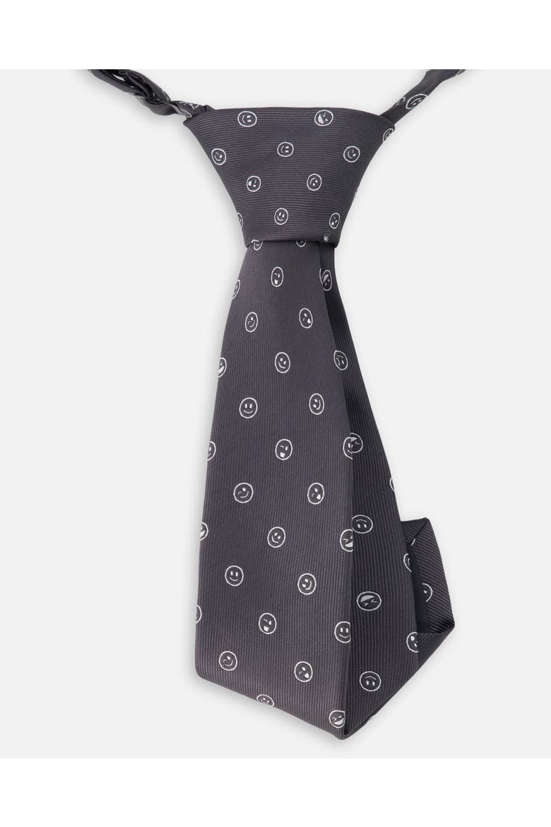 Smiles Neck Tie, Alternate, color, Black Printed Smiles