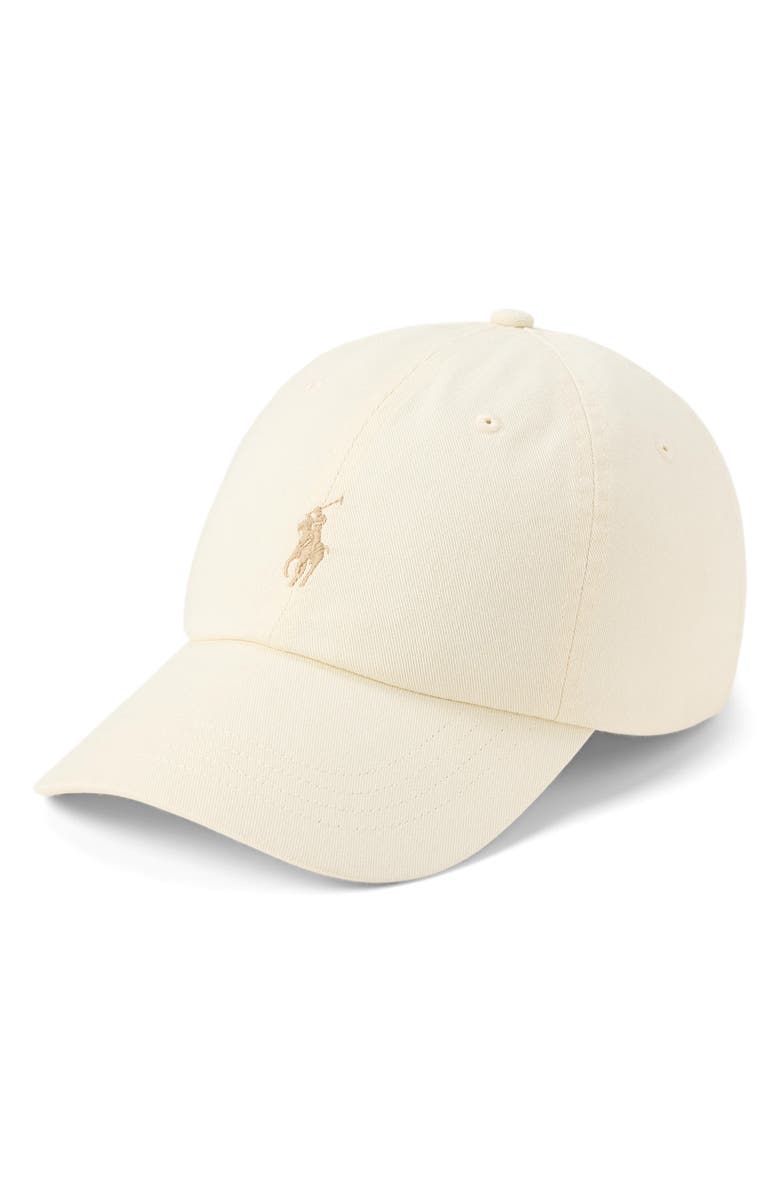 Polo Ralph Lauren The Iconic Cotton Chino Baseball Cap, Main, color, Parchment Cream Cr25