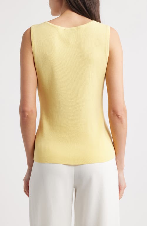 Tahari Asl V-neck Sweater Tank In Butter