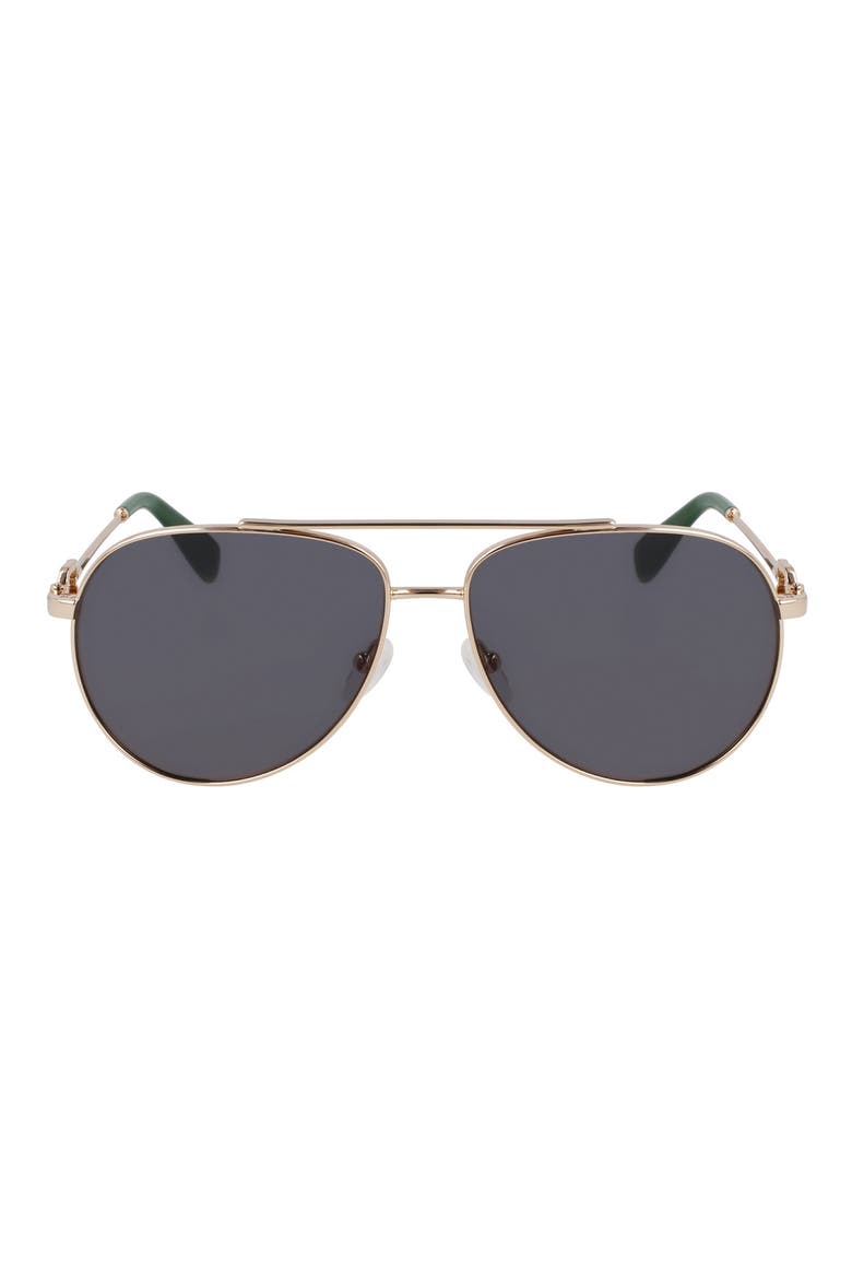 Foulonn 58mm Aviator Sunglasses, Main, color, GOLD/GREEN