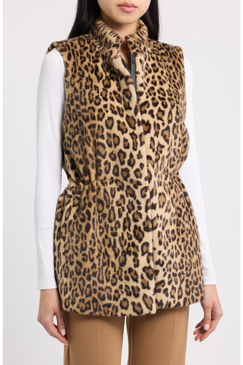 Leopard Print Faux Fur Vest, Alternate, color, VICUNA MULTI