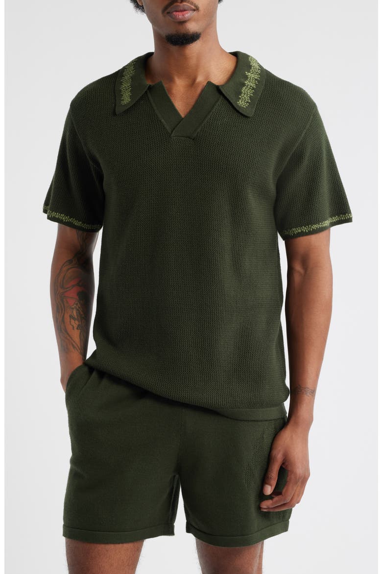 Green Knit Polo, Main, color, GREEN