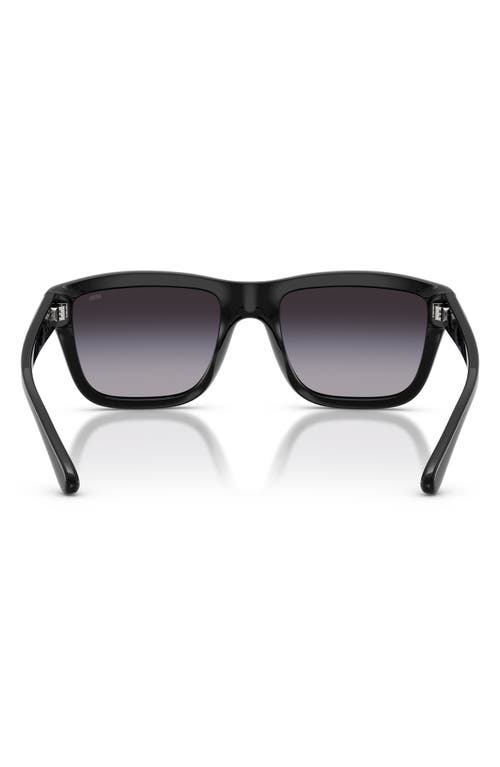 Diesel ® 55mm Gradient Square Sunglasses In Shiny Black/gradient Grey