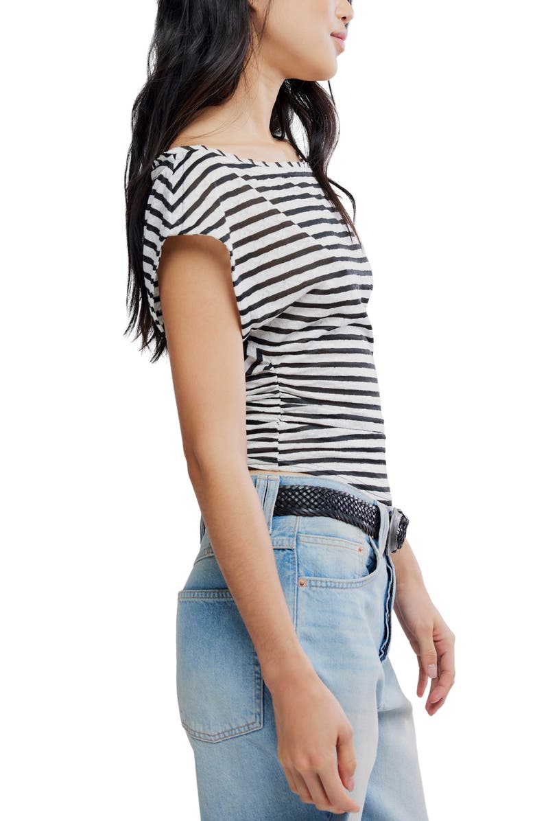 Free People Ellie Off the Shoulder Top, Alternate, color, Black Combo