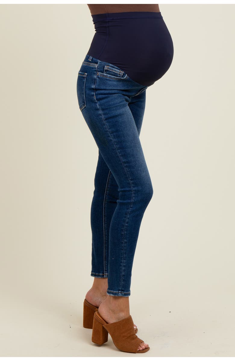 PinkBlush Vintage Wash Maternity Skinny Jeans, Alternate, color, Navy Blue