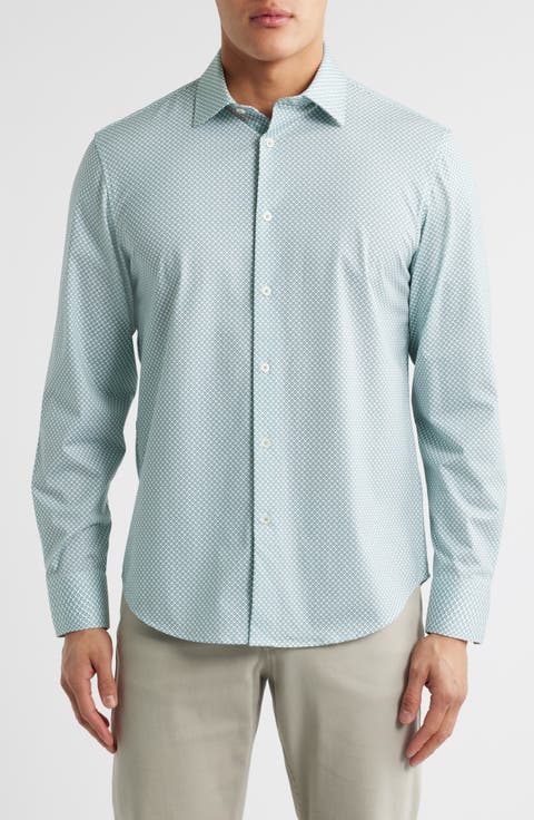 James OoohCotton® Geometric Print Button-Up Shirt