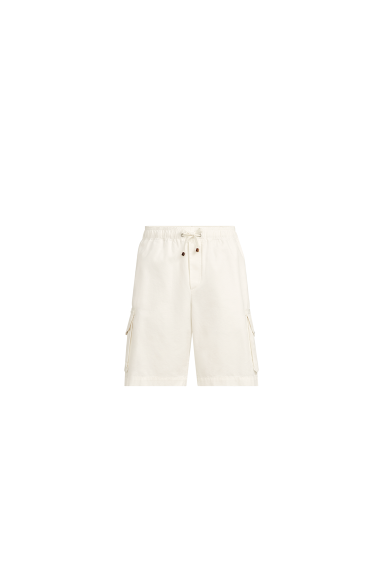 Gabardine Bermuda shorts, Alternate, color, Snow
