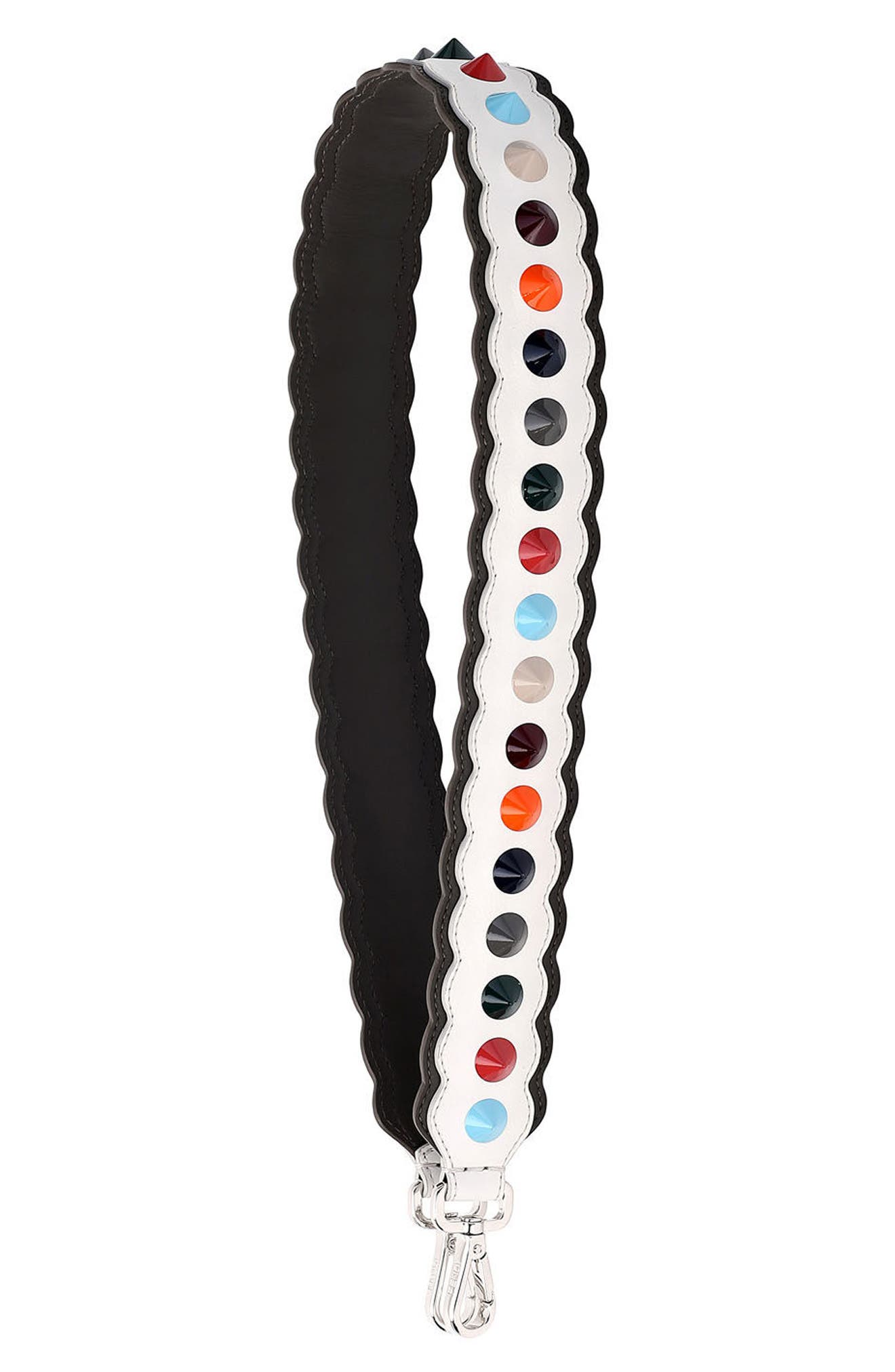 Fendi Strap You Multi Stud Leather Guitar Bag Strap, Main, color, 