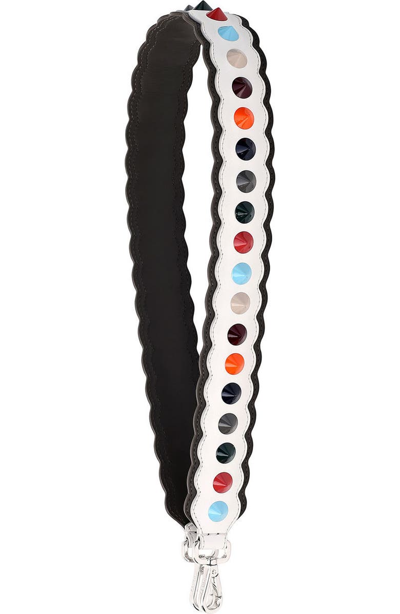 Fendi Strap You Multi Stud Leather Guitar Bag Strap, Main, color,