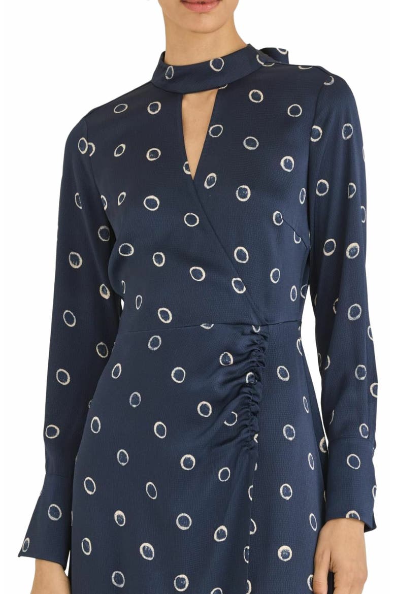 Hazy Dot Dress, Alternate, color, NAVY COMBO