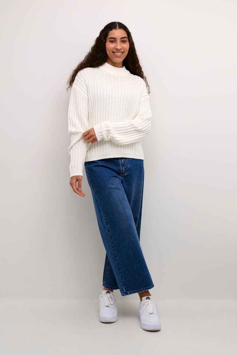 KAbess Crew Neck Long Sleeve Pullover, Alternate, color, Chalk