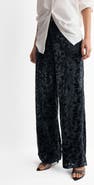 MANGO Devoré Velvet Straight Leg Pants