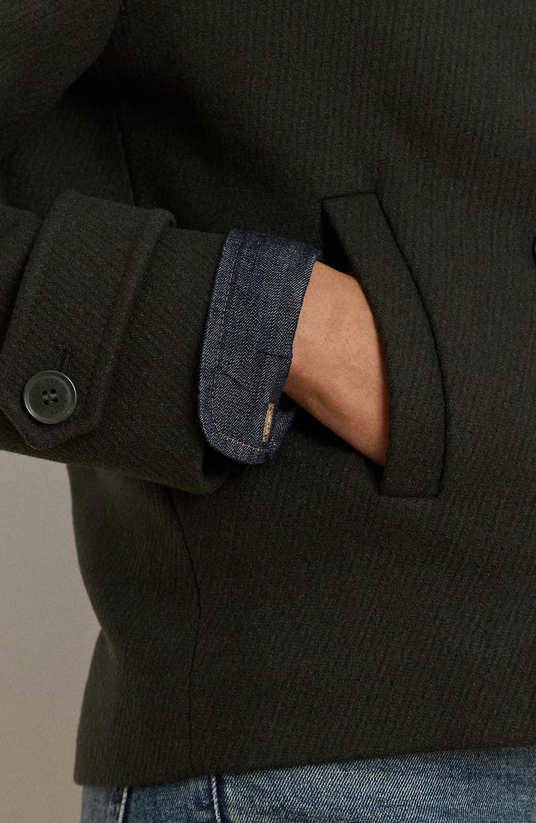 Lauren Ralph Lauren Double Breasted Wool Blend Twill Jacket, Alternate, color, Moss