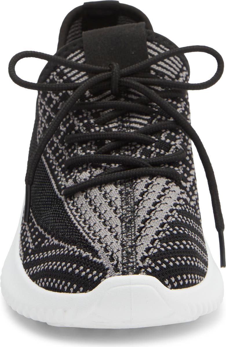 Tahari Patterned Knit Sneaker, Alternate, color, Black