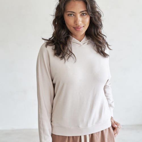 Eavolu Baikal Dolman Crop Hoodie In Bone