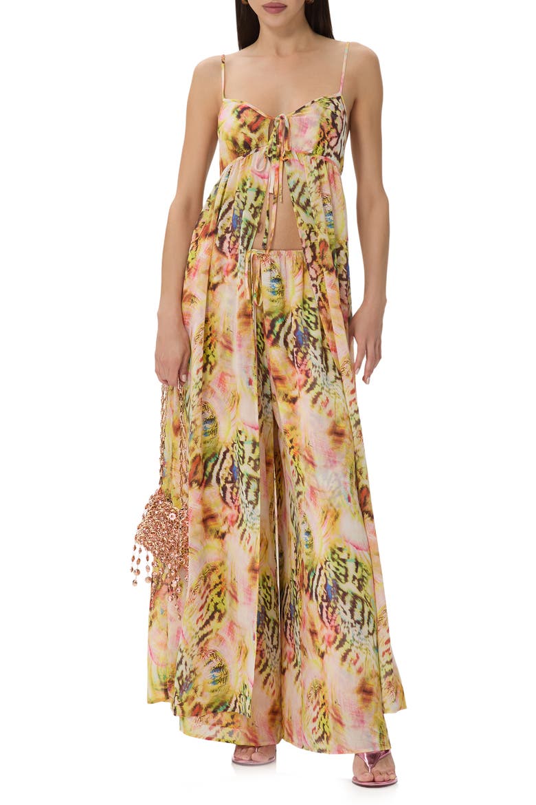 Anton Tie Front Longline Camisole, Main, color, PINK SHELL SWIRL