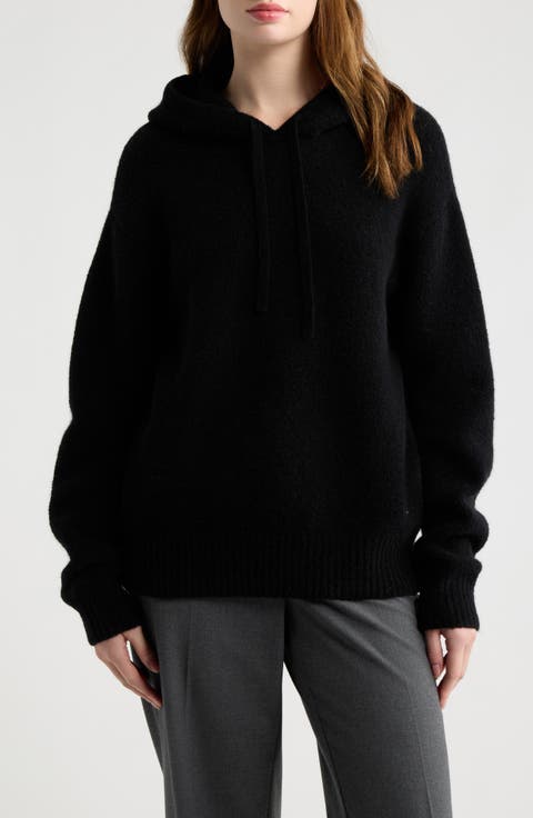 Merino Wool & Cashmere Blend Boucle Hoodie
