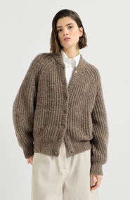 Brunello Cucinelli Dazzling Cashmere And Silk English Rib Cardigan