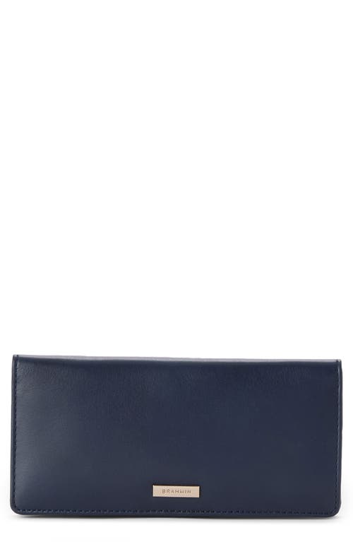Brahmin Ady Croc Embossed Leather Wallet In Blue