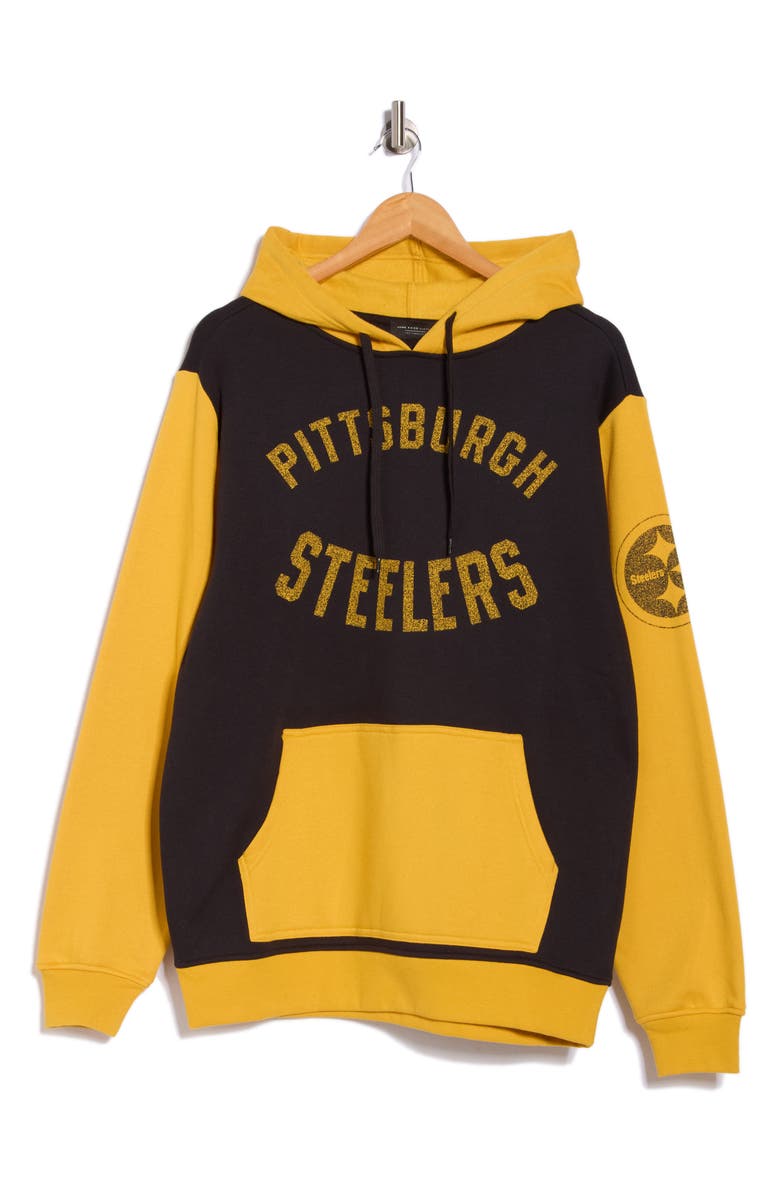 Junk Food Goal Line Steelers Hoodie, Alternate, color, True Black Multi