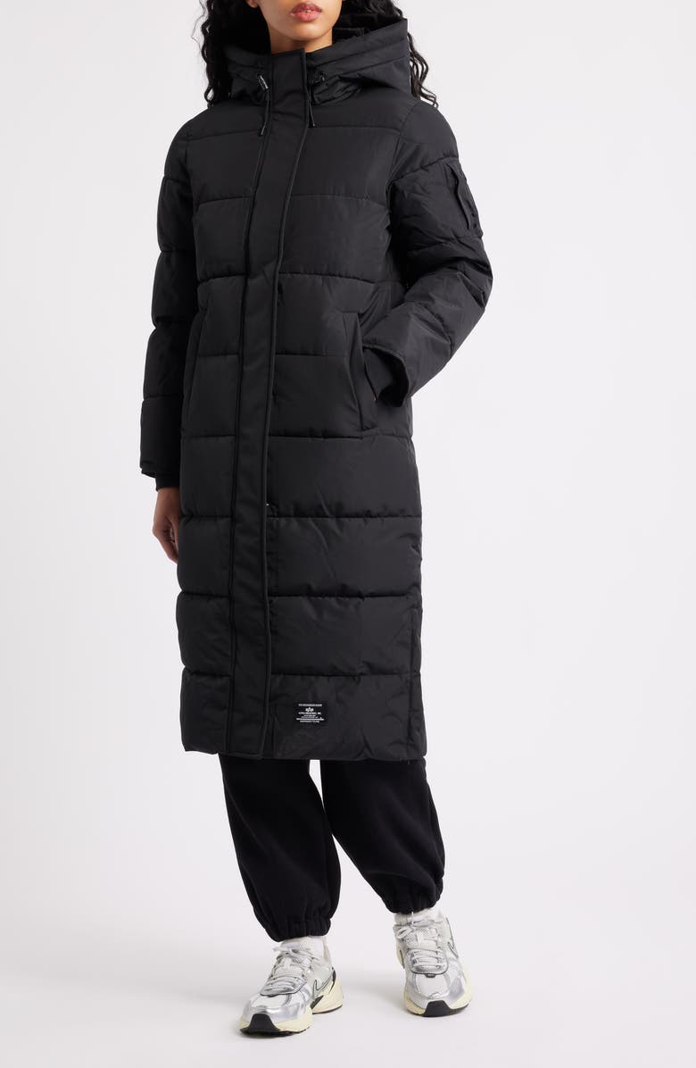 Alpha Industries Sierra Gen II Quilted Hooded Parka Coat, Alternate, color, Black