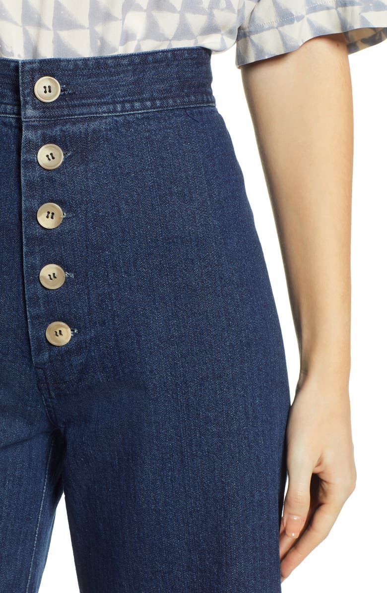 THE ODELLS Sailor High Waist Crop Wide Leg Jeans, Alternate, color,